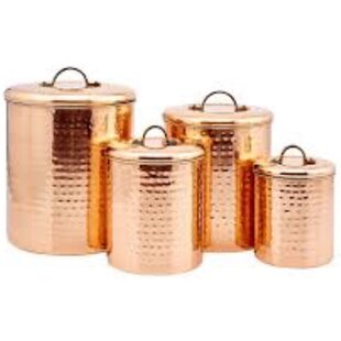 Wayfair Kitchen Canisters Jars You Ll Love In 2023   Stainless Steel Hammered 4 Piece Kitchen Canister Set 